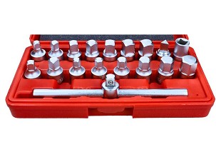 Oilsapka kulcs set, 3/8, 18 pcs