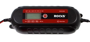 Elektronikus egyenirányító, intelligens smart 12v 24v - 8a - 230 ah, lcd, további tartozékok szett