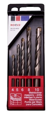 Hengerdrill drillk, 5 darab set 4/5/6/8/10 mm