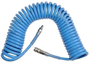 Pneumatikacső, spirális pu blue csatlakozókkal, 12x8, 5m