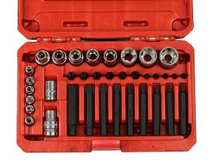 Torx tool set 1/2'', 3/8'', 1/4'', 36 pcs