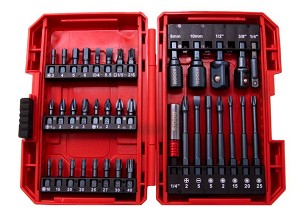 Nagy nyomatékú impact bits and tool set, 1/4, 37 pcs