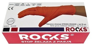 Nitril kesztyű strong narancs l, 50 db-os szett