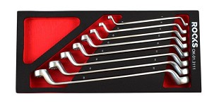 Bent/offset gyűrűkulcs set 7-22 mm, 8 pcs
