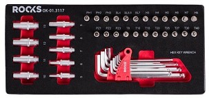 Hex / torx l-kulcs and imbuszkulcs set, 42 pcs