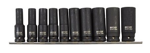 Hosszú ütvecsavar aljzat set, 1/2 6 szög, 10 pcs, 10-24 mm