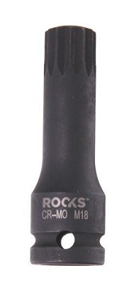 1/2-os impact wrench head, 75 mm, spline m 18